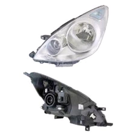 Left Headlamp (Single Reflector, Halogen, Takes H4 Bulb, Supplied With Motor And Bulbs, Original Equipment) for Nissan NOTE 2008 on