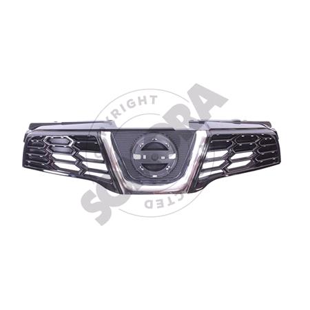 Nissan Qashqai 2010 2014 Grille, Black, Supplied With Chrome Moulding