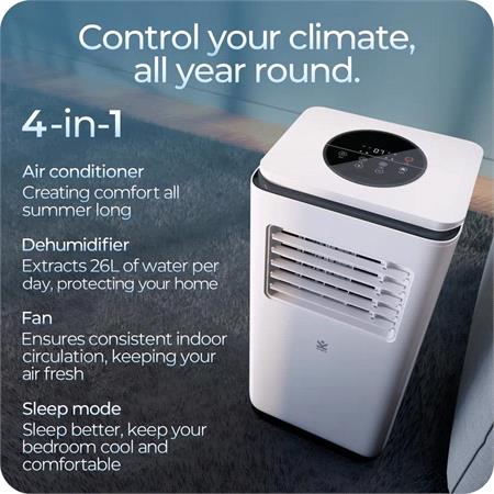 Avalla S 360 4 in 1 Powerful Air Conditioner & Dehumidifier for Multi Rooms, 10000BTU