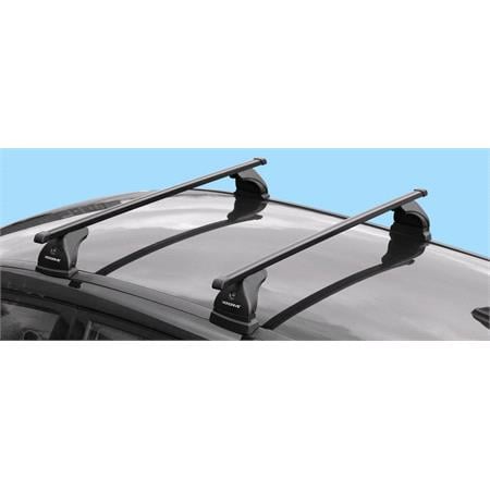 Nordrive Quadra black steel square Roof Bars for Volvo V60 2010 Onwards, Without Roof Rails