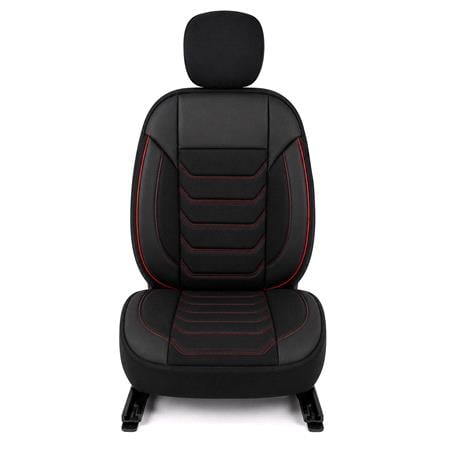 CARBON Style Seat Covers (Black/Red) For Citroen C ZERO 2010 Onwards