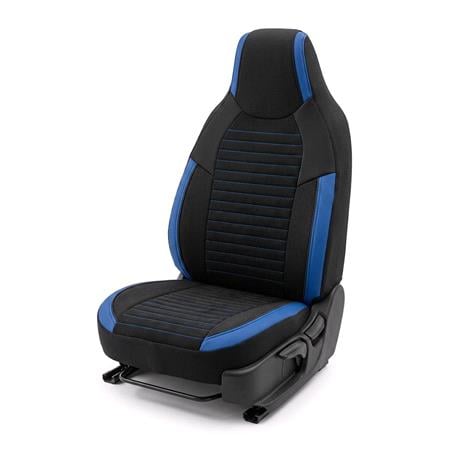 CHAMPION Style Seat Covers with Fixed Headrests (Black/Blue) For Citroen C ZERO 2010 Onwards