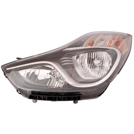 Left Headlamp (Halogen, Takes H7/H7 Bulbs, Supplied With Motor) for Hyundai ix20 2011 on