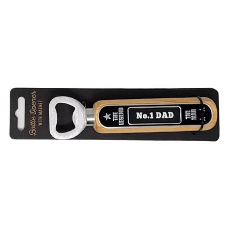 No. 1 Dad Bottle Opener With Cap Catcher Magnet