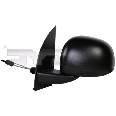 Left Wing Mirror (manual, black cover) for FIAT PANDA Van,  2010 2012