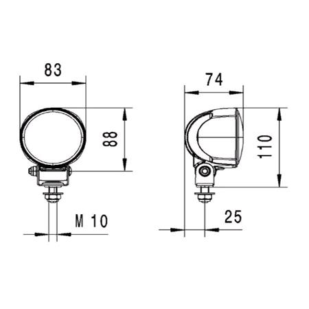 HELLA WORK LAMP NA 0GR MD12 24 LT M70.4