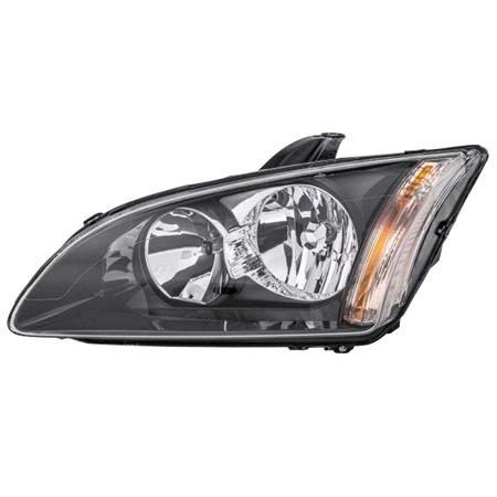 Focus '05 '08 LH Headlamp, Black Bezel, Original Equipment   1LL010201071