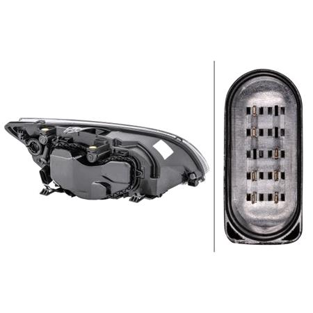 Focus '05 '08 LH Headlamp, Black Bezel, Original Equipment   1LL010201071