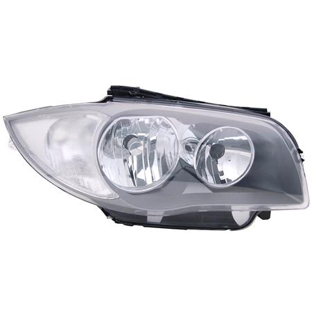 Right Headlamp (Without Beam Cap, Twin Reflector, Halogen, Takes H7/H7 Bulbs, Supplied With Motor And Bulbs, Original Equipment) for BMW 1 Series 3 Door 2008 on