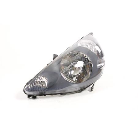 Left Headlamp (Halogen, Takes H4 Bulb, With Black Bezel, Supplied Without Motor) for Honda JAZZ 2002 2004