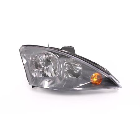 Right Headlamp (Black Bezel, Manual/Electric, Takes H1/H7 Bulb) for Ford FOCUS Saloon 2002 2004