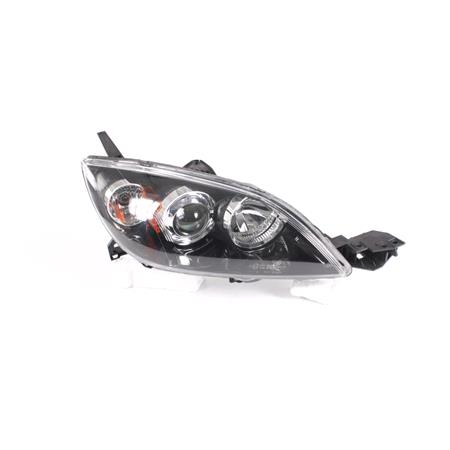 Right Headlamp (Halogen, Takes HB3 / H7 Bulbs, Hatchback Models, Manual / Electric Adjustment, Supplied Without Motor) for Mazda 3 2004 2009