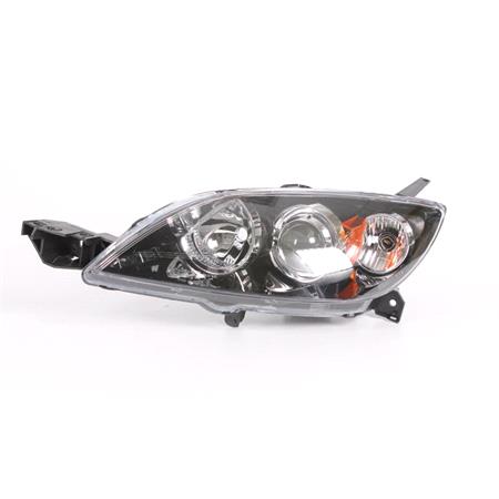 Left Headlamp (Halogen, Takes HB3 / H7 Bulbs, Hatchback Models, Manual / Electric Adjustment, Supplied Without Moto) for Mazda 3 2004 2009