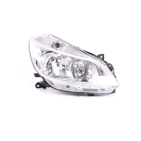 Right Headlamp (Chrome Bezel, Without Cornering Lamp, Halogen, Takes H7 / H7 Bulbs) for Renault CLIO III 2005 2009