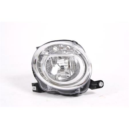 Right Headlamp (Low Beam, Halogen, Takes H7 Bulb, Supplied With Motor) for Fiat 500 2008 on