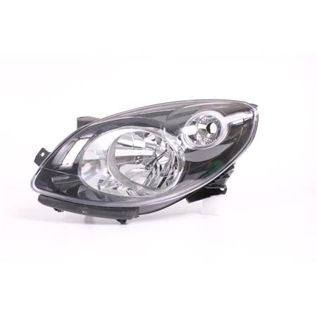 Left Headlamp (Black Bezel, Electric Without Motor, Takes H4 Bulb) for Renault TWINGO  2007 2012