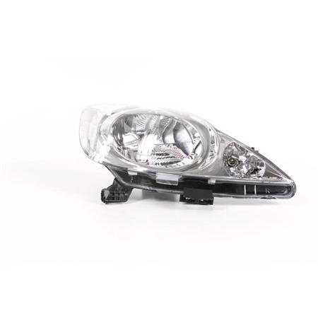 Right Headlamp (Single Reflector, Halogen, Takes H4 Bulb) for Peugeot 107 2005 on