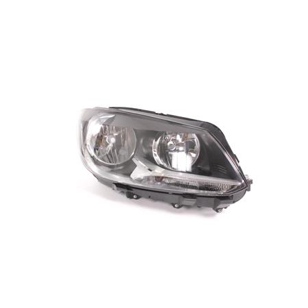 Right Headlamp (Halogen, Takes H4 Bulb, Supplied With Bulbs and Adjustment Motor, Original Equipment) for Volkswagen CADDY III Life and Maxi 2010 2013 