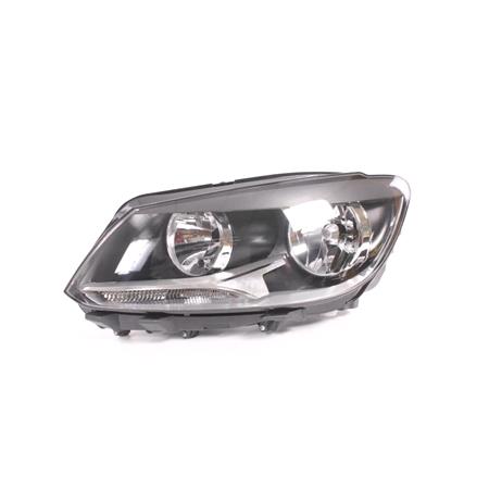 Left Headlamp (Halogen, Takes H4 Bulb, Supplied With Bulbs and Adjustment Motor, Original Equipment) for Volkswagen CADDY III Life and Maxi 2010 2013