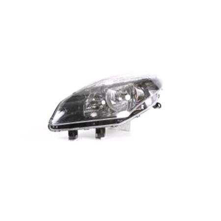 Left Headlamp (Black Bezel, Twin Reflector, Halogen, Takes H7/H7 Bulbs, Supplied Without Motor, Original Equipment) for Renault SCÉNIC  2010 2012