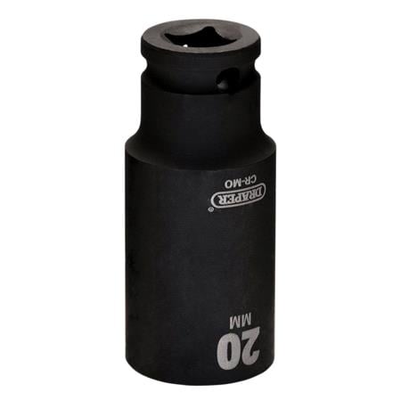 Draper 20176 HI TORQ Metric Deep Impact Socket, 3/8" Sq. Dr., 20mm