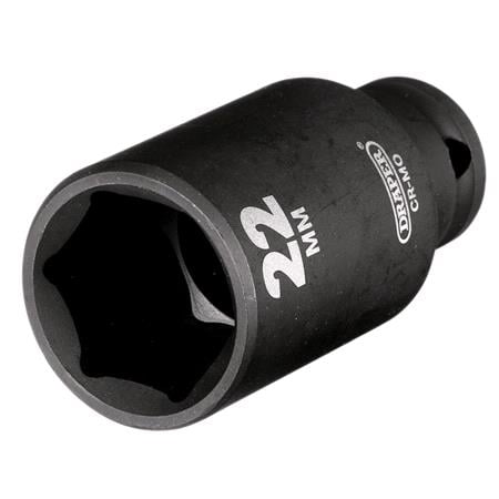 Draper 20180 HI TORQ Metric Deep Impact Socket, 3/8" Sq. Dr., 22mm