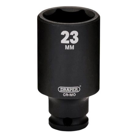 Draper 20181 HI TORQ Metric Deep Impact Socket, 3/8" Sq. Dr., 23mm