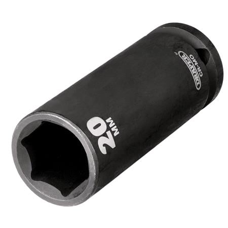 Draper 20191 Hi TORQ Deep Impact Socket, 1/2" Sq. Dr., 20mm