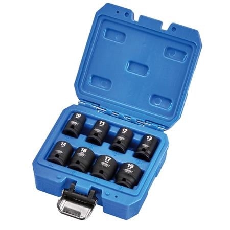 Draper 20203 Draper HI TORQ Metric Impact Socket Set, 3/8" Sq. Dr. (8 Piece)