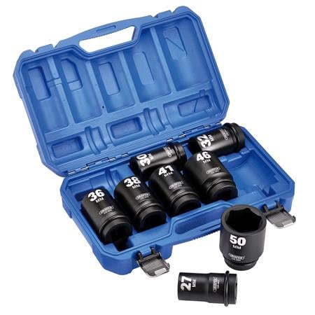 Draper 20210 Draper HI TORQ Metric Deep Impact Socket Set, 1" Sq. Dr. (8 Piece)