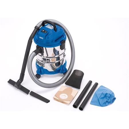 Draper 20515 230V Wet and Dry Vacuum Cleaner with Stainless Steel Tank, 20L, 1250W