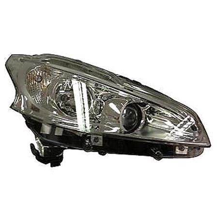 Right Headlamp (Halogen, With LED Daytime Running Lamp, Takes H7 / H7 Bulbs, Original Equipment) for Peugeot 208 2012 on