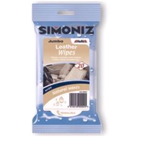Simoniz Jumbo Leather Wipes. Fragranced for Maximum Results   Pack Of 20