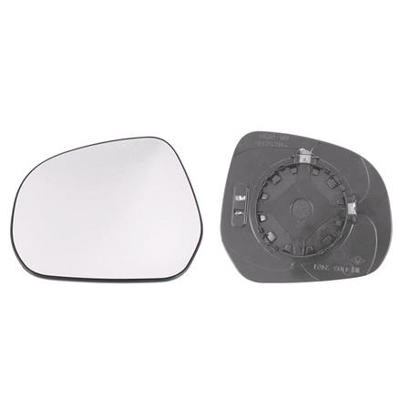 Left Wing Mirror Glass (heated) and Holder for VAUXHALL AGILA, 2008 2015
