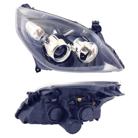 Right Headlamp (Halogen, Takes H1 / H7 Bulbs, With Black Bezel, Original Equipment) for Opel SIGNUM 2006 on