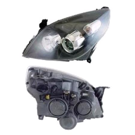 Left Headlamp (Black Bezel, Halogen, Takes H1/H7 Bulbs, Supplied With Motor) for Opel SIGNUM 2006 on