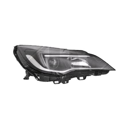 Right Headlamp (Halogen, Takes H7 / H1 Bulbs, With LED Daytime Running Light, Supplied With Bulbs & Motor, Original Equipment) for Opel ASTRA K 2015 on