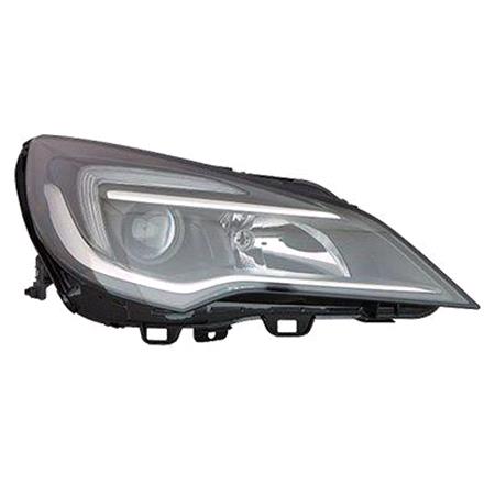 Right Headlamp (Halogen, Takes H7 / H1 Bulbs, With LED Daytime Running Light, Supplied With  Motor) for Vauxhall ASTRA K Saloon 2015 2019