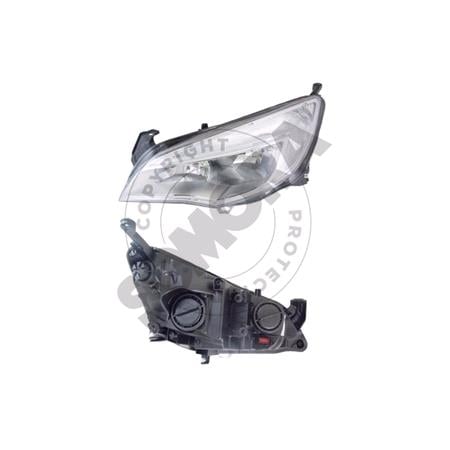 Left Headlamp (Chrome Bezel, Halogen, Takes H7/H7 Bulbs, Supplied With Bulbs and Motor, Original Equipment) for Vauxhall ASTRA Mk VI Sports Tourer  2010 2012