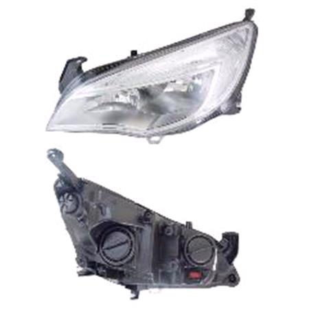 Left Headlamp (Chrome Bezel, Halogen, Takes H7/H7 Bulbs, Supplied With Bulbs and Motor, Original Equipment) for Opel ASTRA J Saloon  2010 2012