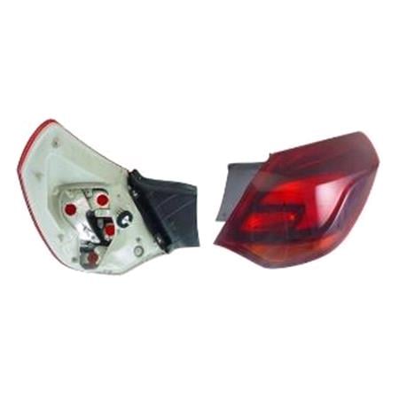 Right Rear Lamp (Outer, On Quarter Panel, 5 Door Hatchback , Smoked Type, Without Bulbholder, Original Equipment) for Opel ASTRA J 2010 2015
