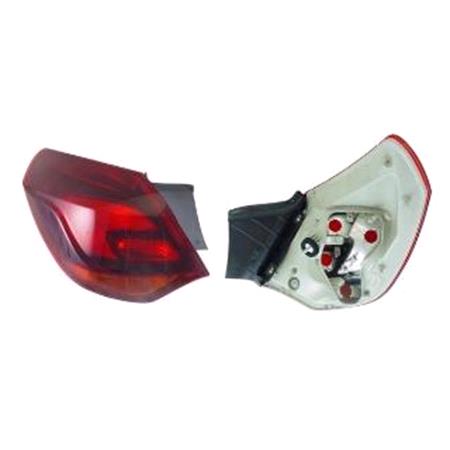 Left Rear Lamp (Outer, On Quarter Panel, 5 Door Hatchback , Smoked Type, Without Bulbholder, Original Equipment) for Opel ASTRA J 2010 on