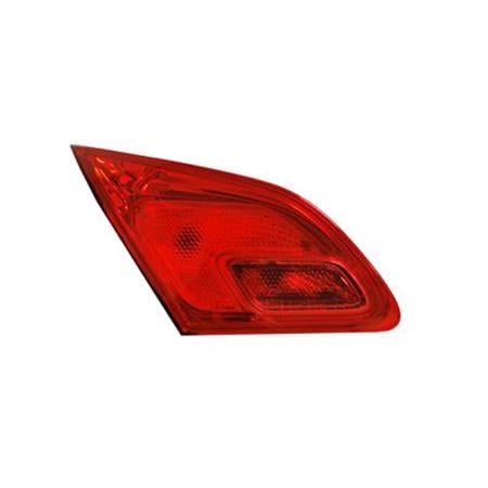 Left Rear Lamp (Inner, On Boot Lid, 5 Door Hatchback , Bright Red Type, Without Bulbholder, Original Equipment) for Opel ASTRA J 2012 2015