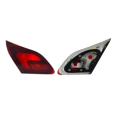 Astra J '10 > LH Rear Lamp, Inner, On Boot Lid, 5 Door Hatchback , Smoked Type, Without Bulbholder,    Opel ASTRA J 2009 to 2015