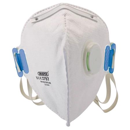 Draper 21244 FPP3 NR Vertical Fold Flat Face Masks with Valve   Pack of 10