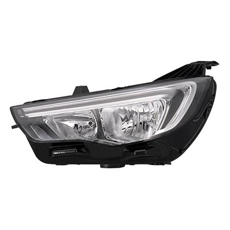 Right Headlamp (Halogen, Takes H7 / H7 Bulbs, With LED Daytime Running Light, Original Equipment) for Opel GRANDLAND X Van 2017 Onwards