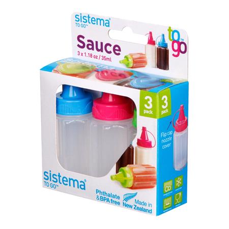 Sistema 35ml Sauce Bottles   Pack of 3