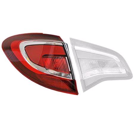 Left Rear Lamp (Outer, On Quarter Panel, LED / Halogen, Supplied Without Bulbholder, Original Equipment) for Vauxhall MERIVA Mk II 2013 to 2027
