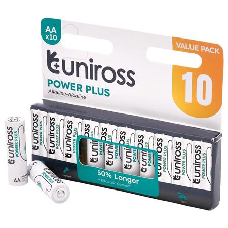Uniross LR6 AA Power Plus Alkaline Batteries (Pack of 10)