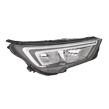 Right Headlamp (Halogen, Takes H7 / H7 Bulbs, With LED Daytime Running Light, Original Equipment) for Vauxhall Crossland X 2017 on